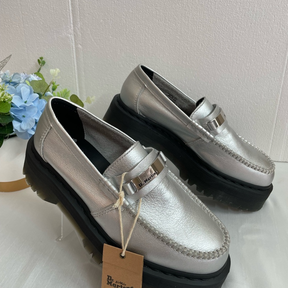 Dr. Martens Silver Loafers